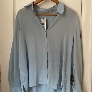 Mango French blue collared shirt